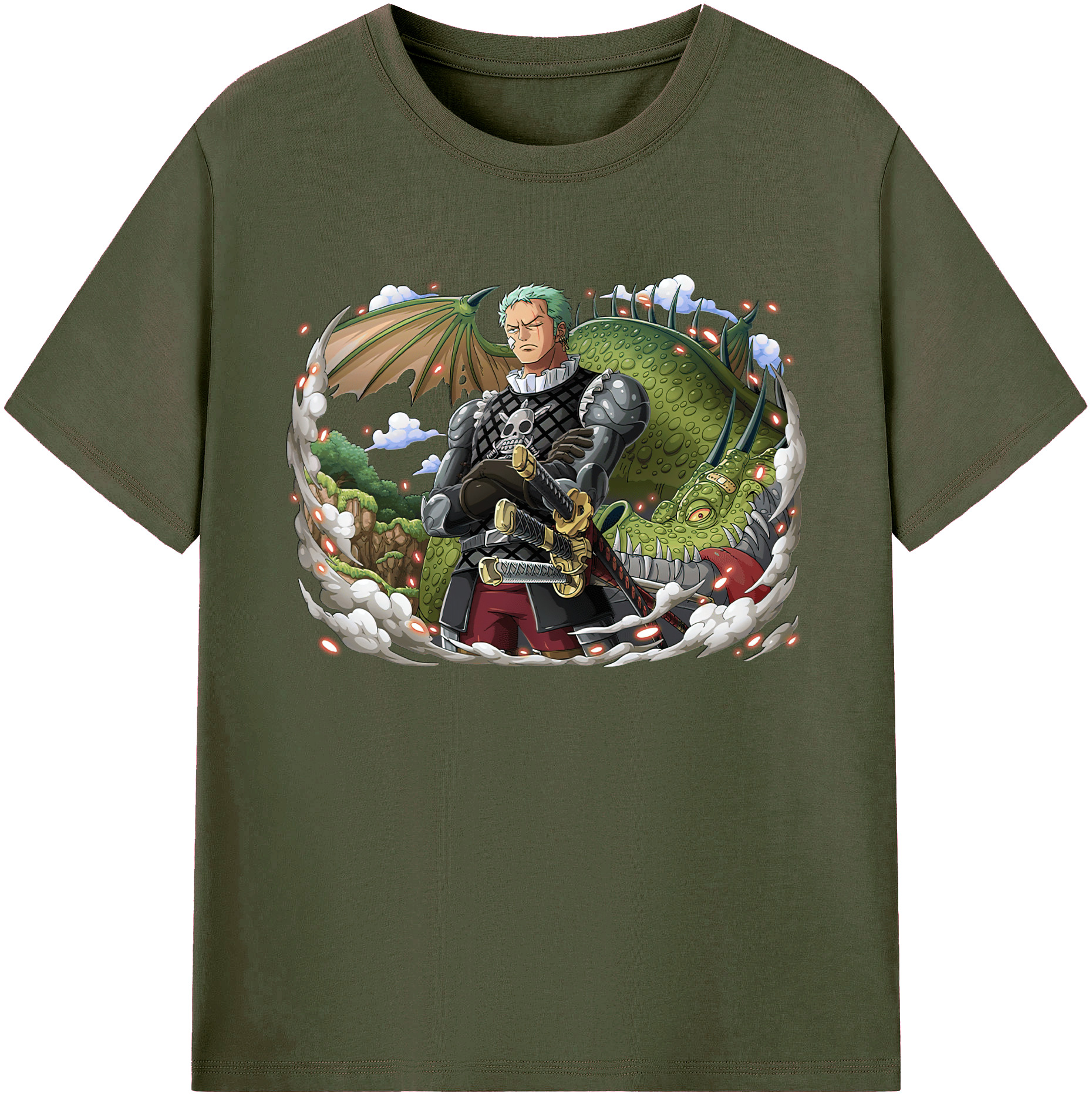 ワンピース ロロノア・ゾロ ONE PIECE Roronoa Zoro 綿100％ メンズ半袖Tシャツ｜肌触りやわらか＆通気性